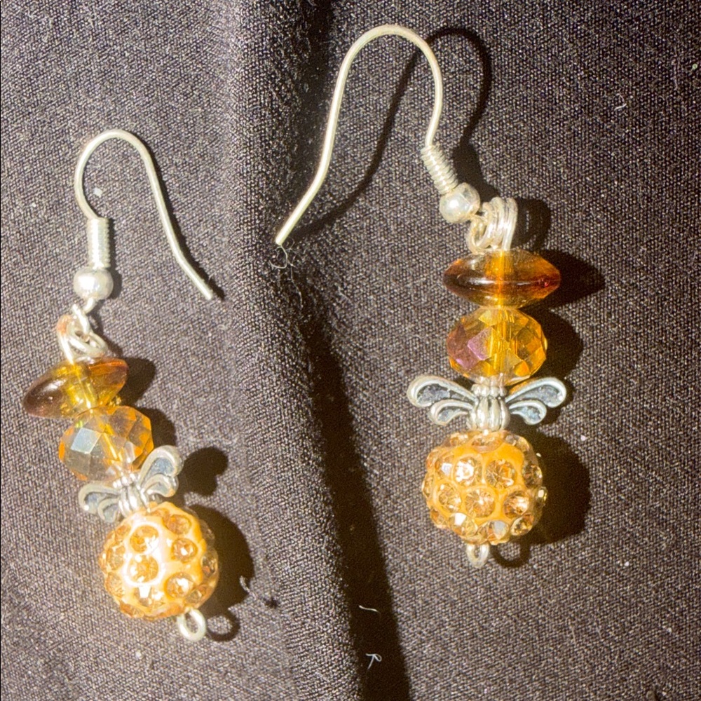 Elegant Brown and Silver Earrings